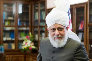 Hazrat Mirza Masroor Ahmad, le cinquième Calife de la Communauté Musulmane Ahmadiyya.